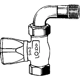 Afbeelding van Heimeier mikrotherm handbediende radiatorkraan 1 2 recht met bocht 0114 02 500
