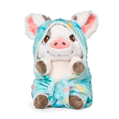 Afbeelding van Disney Store Officiële Baby Pua Zachte Knuffel, Moana, 27cm / 11&quot;, Varkensknuffel met Verwijderbare Deken, Geschikt vanaf de Geboorte, 0+