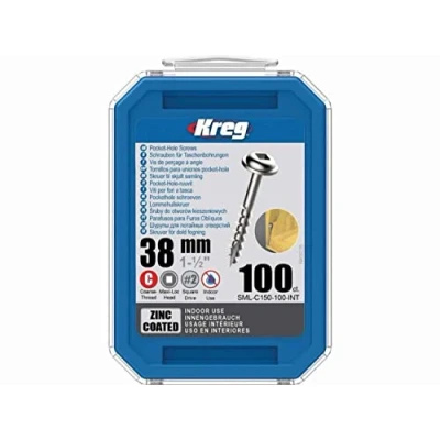 Afbeelding van Kreg Pocket boring schroeven met sluitringkop, grof, 38 mm, zink gecoat, 100 stuks ( tijdelijk in zakje )