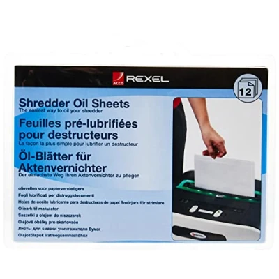 Afbeelding van Rexel Olievellen Voor Papiervernietigers, 12 Stuks, Een Langere Levensduur, Maandelijks Gebruik, Geschikt Alle 22,6 x 18,2 2 Centimeter, Blauw, 2101948