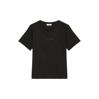 Afbeelding van Marc O&#039;Polo Denim Shortsleeve Roundneck Basic FIT WITH LOGO Tshirt basic, Dames, Maat: XL, Black