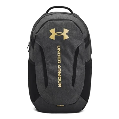 Afbeelding van Under Armour unisex adult Hustle 6.0 Rugzak Rugzak, (005) Zwart Full Heather/Zwart/Metallic Goud, One Size,