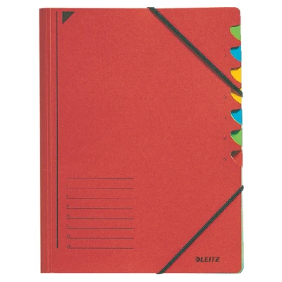 Afbeelding van Sorteermap Leitz 7 tabbladen karton rood
