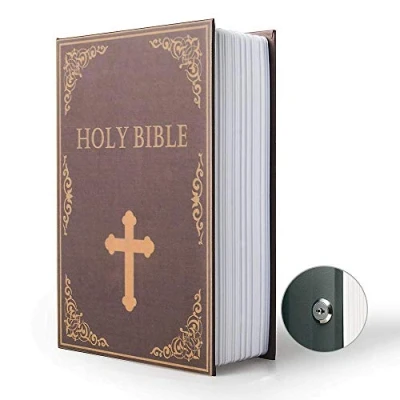 Afbeelding van Storage Book Safe Box Dictionary Secret Tin with Security Combination Lock/Key Diversion Hidden (Key, Bible)