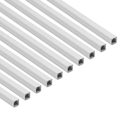 Afbeelding van D Line Vierkante doos kabelbaan, zelfklevende kabelhouder, kabelbeheer om enkele kabels te verbergen 10 x 16 mm (B) (H) 1 meter lengtes (10 multipack) wit
