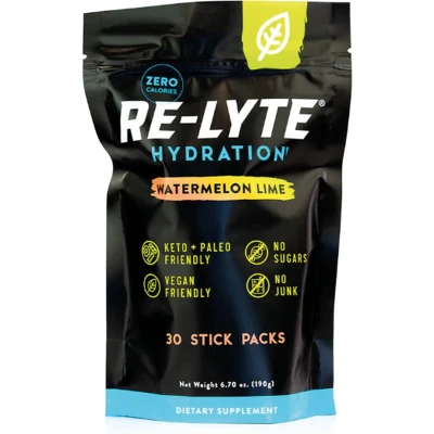 Afbeelding van Re Lyte Electrolyte Drink Mix Watermelon Lime 30 Stick Packs x 6.3 gram
