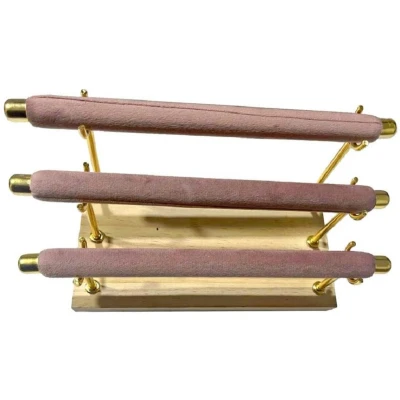 Afbeelding van Sieradenhouder Display voor Ringen 3 Lagen Hout en Fluweel 19x10x11 cm Roze