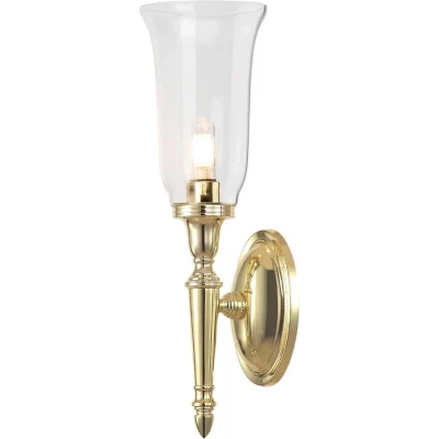 Afbeelding van Elstead Dryden LED wandlamp, badkamer, met glazen kap, IP44