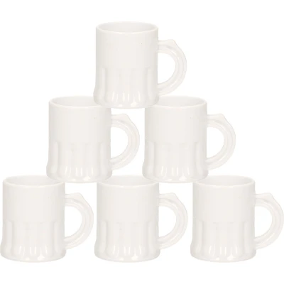 Afbeelding van 10x Witte kunststof shotglaasjes 2,5 cl Shotglazen
