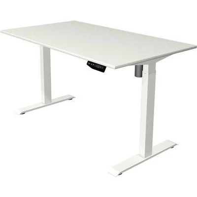 Afbeelding van Kerkmann Zit sta bureau Move 1 140x80cm lichtgrijs witte poten elektrisch