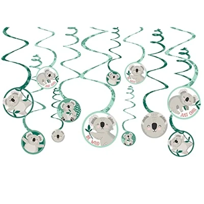 Afbeelding van Amscan Swirlslinger Koala Junior Papier Groen 12 Stuks
