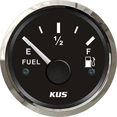 Afbeelding van KUS Gerechtvaardigd oliepeil brandstof meter indicator 0 190 ohm met achtergrondverlichting 12/24 V 52 mm