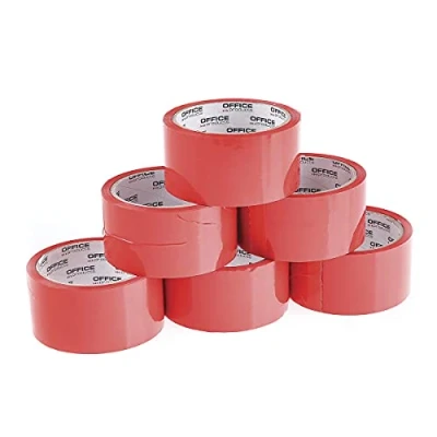 Afbeelding van OFFICER PRODUCTS 15025031 04 verpakkingstape kleur: rood / 6 rollen/breedte 48 mm x lengte 46 m/gekleurde PP met acryllijm/verpakkingstape plakband pakkettape