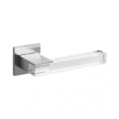 Afbeelding van Deurklink Ice Cube op rozet mat chroom transparant