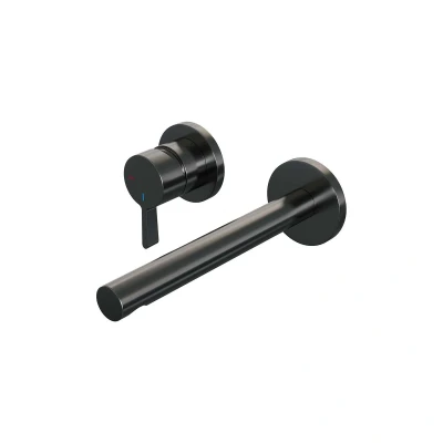 Afbeelding van Brauer gunmetal Edition Wastafelmengkraan inbouw rechte uitloop rechts hendel middel dik model E2 PVD geborsteld