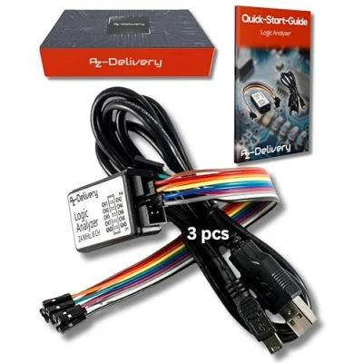 Afbeelding van AZDelivery 3 x Logische Analyser 8 CH, 24MHz USB kabel compatibel met Arduino inclusief E Book!