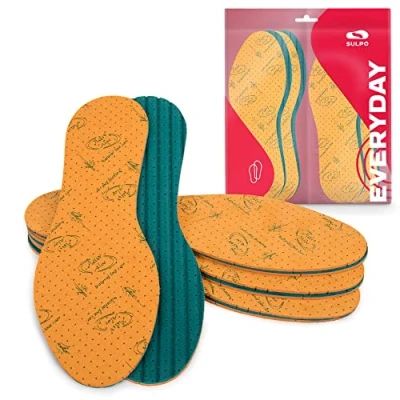 Afbeelding van SULPO 4 paar inlegzolen met aloë vera extract, schoeninlegzolen tegen zweetvoeten, voor frisse geur, zolen van latexschuim, geurstopper, zolen, anti deodorant zool (43)