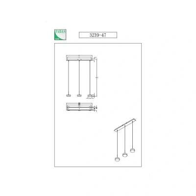 Afbeelding van Fabas Luce Hanglamp Dunk, messing, 3 lamps, 3.000 K, metaal