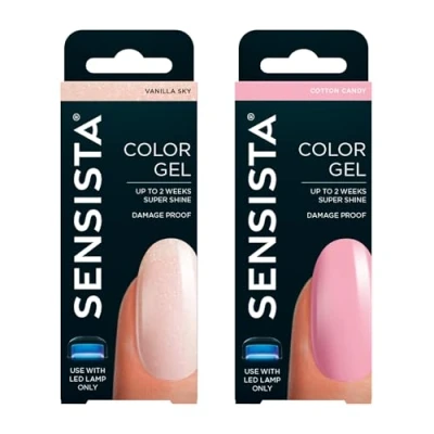 Afbeelding van Sensista Glittery Pink Duo Set Color Gel Gellak Voordeelset Glitter Roze nagellak voor LED lamp 2 stuks