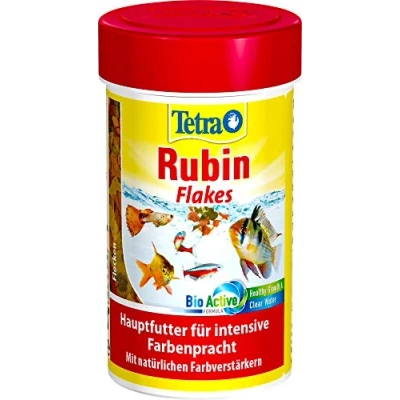 Afbeelding van TetraRubin hoofdvoeding (voor siervissen, voor intensieve kleurpracht met natuurlijke kleurversterkers, plus prebiotica verbeterde lichaamsfuncties en voederrecycling), 100 ml blik
