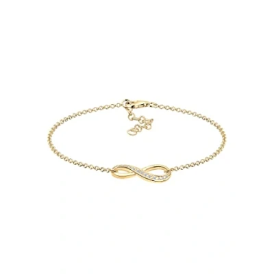 Afbeelding van Elli Dames Oneindigheidssymbool met Zirkonia Kristallen in 925 Sterling Zilver Goud