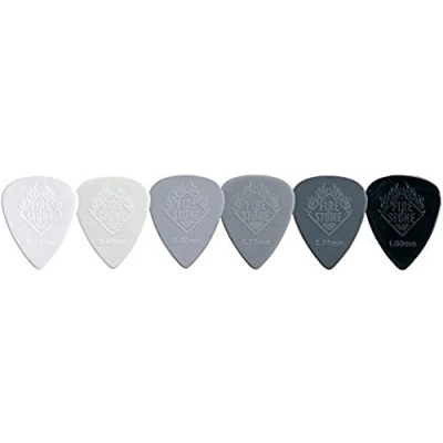 Afbeelding van Fire Stone Plektrum/Pick nylon, 351 vorm, reliëfoppervlak, 0, 60 mm, lichtgrijs, 12 stuks