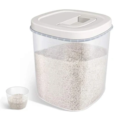 Afbeelding van TBMax 10L Rijst Opbergcontainer 10KG Voedsel met Deksel en Maatbeker BPA Gratis Plastic Granen Container Opbergdoos voor Keuken
