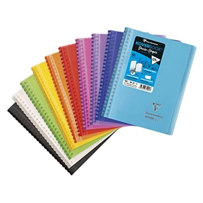 Afbeelding van Clairefontaine 361201C Koverbook Spiraal Notitieboek Tekenen/Schetsen A5 14,8x21 cm 50 blad Extra Wit Tekenpapier 125 g Polypro omslag Willekeurige kleur