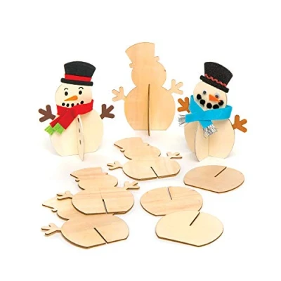 Afbeelding van Baker Ross AT158 3D sneeuwpop van hout (6 stuks) knutselset voor kinderen met Kerstmis
