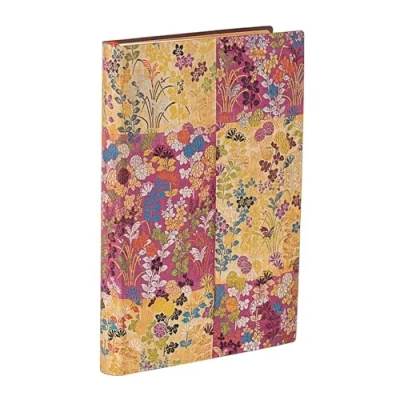 Afbeelding van Japanese Kimono Kara ori Pink (Japanese Kimono) Mini Lined Softcover Flexi Journal (Elastic Band Closure)
