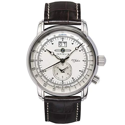 Afbeelding van Zeppelin Horloge 100 jaar Dual Time Big Date 7640 1, meerkleurig/meerkleurig, Eén maat, Riemen.