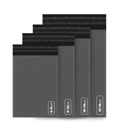 Afbeelding van delka Verzendzakken, 60 gemengde maten grijze polymailerzakken, scheurbestendige verzendenveloppen voor kleding, documenten, sterke zelfklevende lijm, waterdicht en lichtgewicht grijs