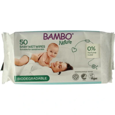 Afbeelding van Bambo Nature Billendoekjes 100% biodegradable (50 stuks)
