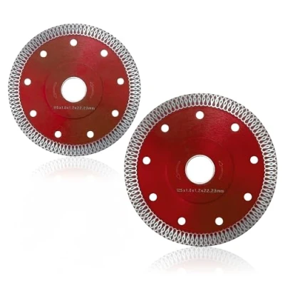 Afbeelding van Tegel snijden schijven super dun 1 mm diamant zaagblad, 115/125 snijschijf voor haakse slijper, keramiek, porselein, tegels, graniet metaal (rood)