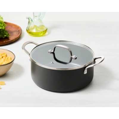 Afbeelding van ISENVI Murray keramische kookpan 24 CM RVS greep Antraciet Keramisch 100% PFAS, PTFE en PFOA vrij