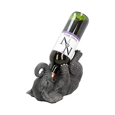 Afbeelding van Nemesis Now Guzzlers olifant wijnflessenhouder, 21 cm, grijs