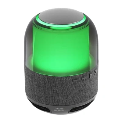 Afbeelding van MARSGAMING MS FLOW, Draagbare Bluetooth Speaker 15W, Orbilight RGB 360 Verlichting, Krachtig Geluid met DeepBass Driver 57mm, Compacte Gaming 5.3 en MicroSD, Zwart
