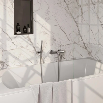 Afbeelding van Brauer Chrome Edition Badkraan douchegarnituur handdouche staaf 1 stand gladde knop chroom