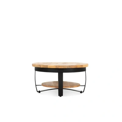 Afbeelding van Benoa Salontafel Paras zwart gebogen frame 65cm