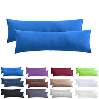 Afbeelding van NatureMark 2 pack jersey kussensloop kussenslopen zijslaper hoofdkussen nekkussen vele maten en kleuren OEKO TEX (40 x 145 cm (zijslaper/zoogkussensloop), koningsblauw)