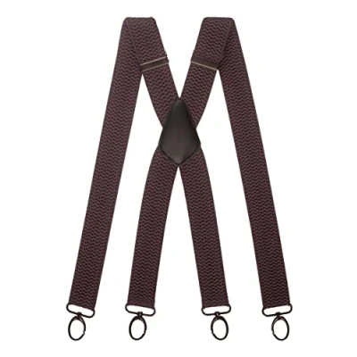 Afbeelding van Olata Werk Bretels X Vorm Met Karabijnhaken 4 cm. Donkergrijs (Zwarte Clips)