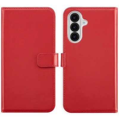 Afbeelding van Samsung Galaxy A56 Hoesje Echt leder Selencia Bookcase Rood Telefoonhoesje