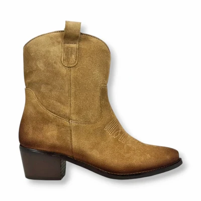 Afbeelding van Korte Cowboylaarzen Khaki Suéde Maat 38 Dames Smile Favorites