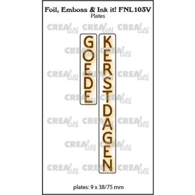 Afbeelding van Crealies Foil, Emboss &amp; Ink it! NL: GOEDE KERSTDAGEN FNL103V plates: 9x38/75mm (08 22)