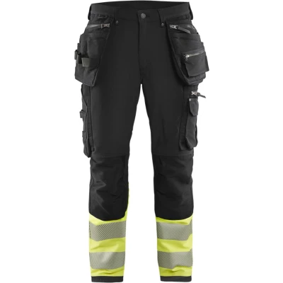 Afbeelding van Blaklader High Vis 4 weg stretch werkbroek 1993 1642 Zwart/High Geel