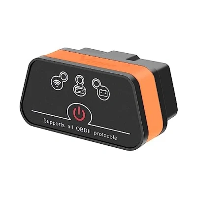 Afbeelding van Vgate OBD 21 iCar 2 WiFi WLAN EOBD OBDII KFZ Auto Interface Diagnose Android iOS Windows, Zwart Oranje