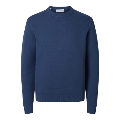 Afbeelding van Selected Homme Slhdane Structure CREW NECK Trui, Heren, Maat: Large, Oceana