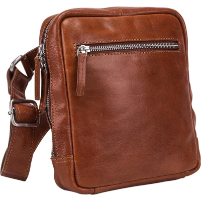 Afbeelding van Leonhard Heyden Cambridge Shoulderbag S cognac Herentas Leren tas