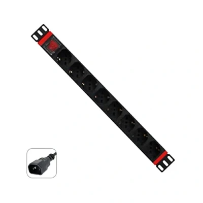 Afbeelding van Schuko 19&quot; 8 Way Multi socket Adapter with On / Off Switch WP WPN PDU C01 08