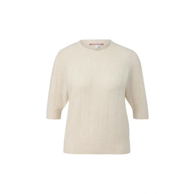 Afbeelding van QS Tshirt basic, Dames, Maat: Large, Creme